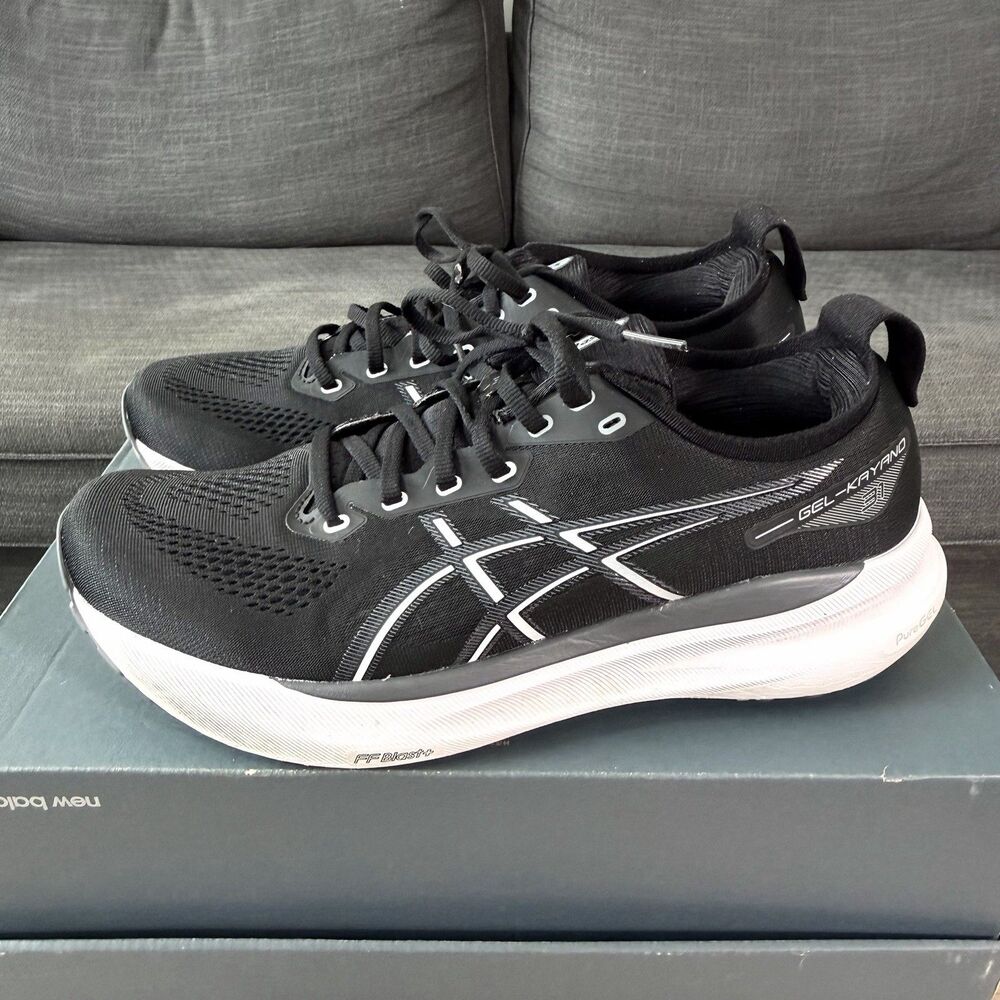 Asics Gel Kayano 31 Black White Running Shoes 1011B867 Men's Size 11